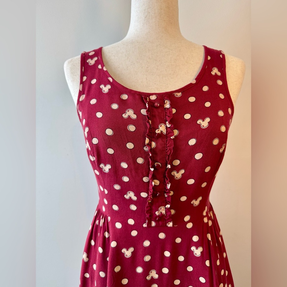 Disney x Lauren Conrad Minnie Rocks the Dots Polka Dot Dress Red/Cream Size 6 - Picture 5 of 13